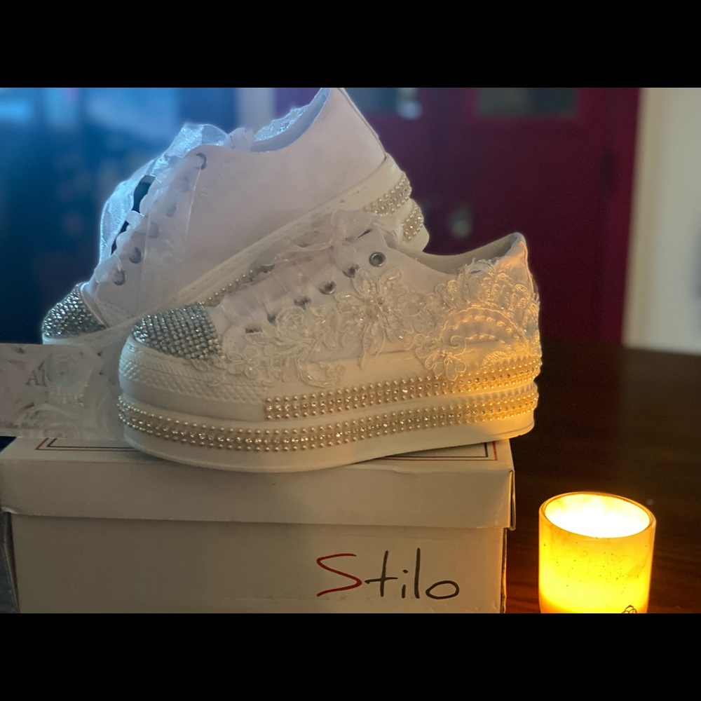 Bridal wedge sneakers from Italy🇮🇹 - Picture 3 of 6